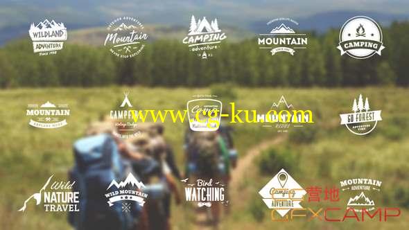 AE模板-旅游横幅标签文字标题动画 Mountain Travel And Campfire Badges的图片1