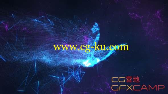 AE模板-点线Plexus飞鸟Logo动画 Serenity Abstract Bird Reveal的图片1
