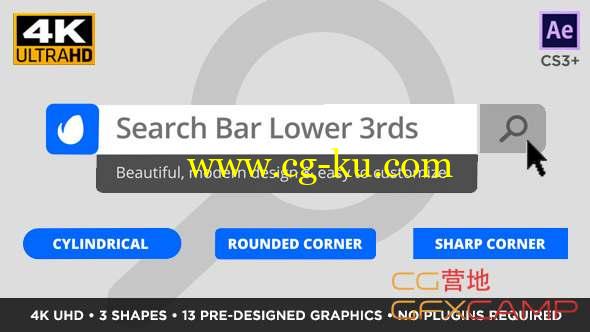AE模板-搜素框文字标题动画 Search Bar Titles and Lower Thirds的图片1