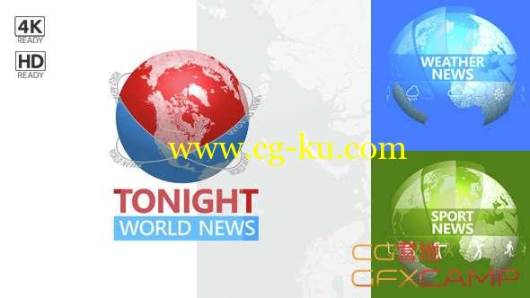 AE模板-新闻栏目包装片头 Tonight World News的图片1