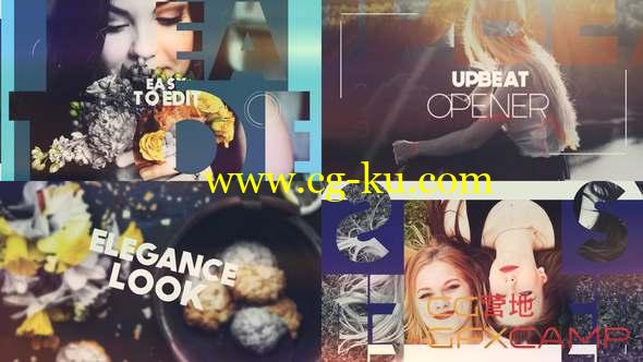 AE模板-文字遮罩图片展示片头 Upbeat Opener的图片1