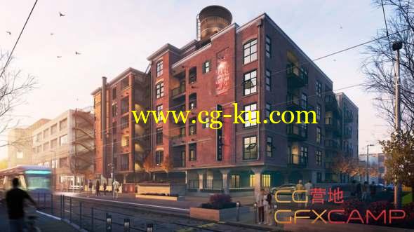 3DS MAX Vray室外建筑场景渲染教程(英文字幕) Udemy - 3ds Max + Vray: Advanced Architectural Exteriors的图片1