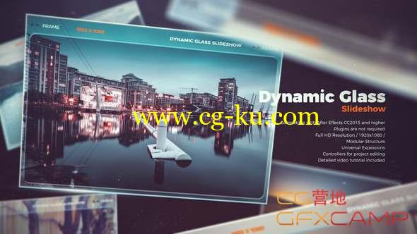 AE模板-动态空间相册照片开场 Dynamic Glass Slideshow的图片1