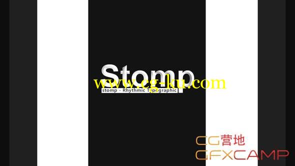 AE模板-黑白文字快闪片头 Stomp - Rhythmic Typographic的图片1