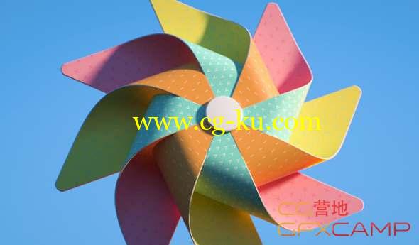 纸风车C4D教程(含工程) Cinema 4D - How to Create a Pinwheel Tutorial的图片1