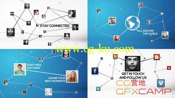 AE模板-网状线条链接视频图片展示 Stay Connected的图片1