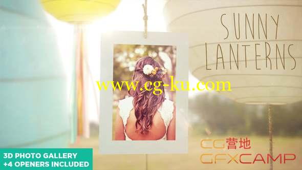 AE模板-唯美纸灯笼悬挂相册照片婚礼片头 Wedding V2的图片1