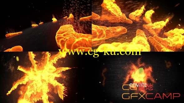 AE模板-火焰汇聚Logo动画 Fire Logo Opener的图片1