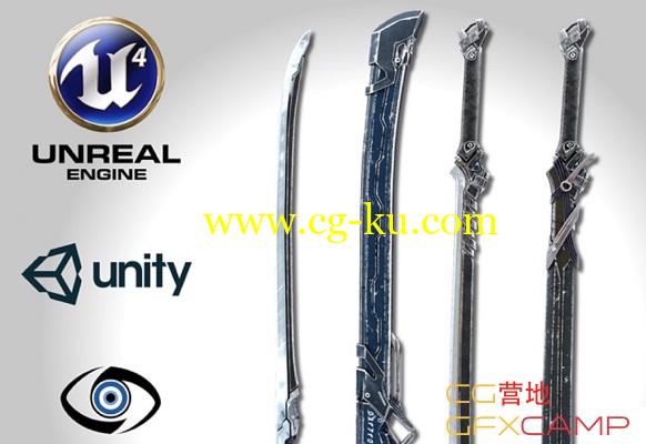 科幻刀剑游戏3D模型 Cubebrush - Sci-fi Swords Pack 1的图片1