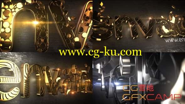 AE模板-金色三维文字Logo动画 Glaring Pattern Maker V2 Logo Reveal的图片1