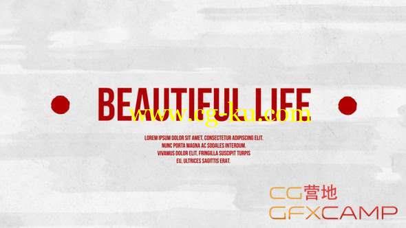 AE模板-笔刷遮罩定格相册照片展示 Beautiful Life的图片1