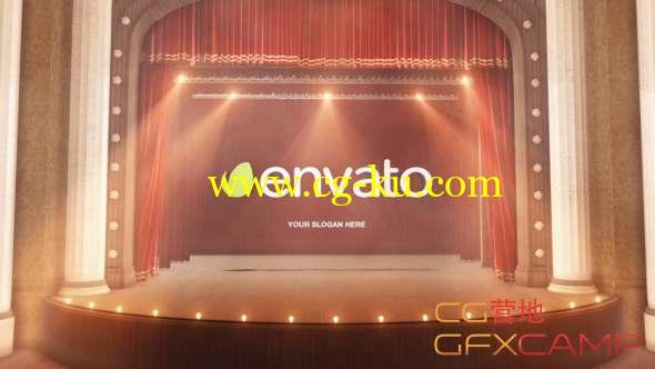 AE模板-舞台红幕布Logo动画 Theatre Curtain Logo的图片1