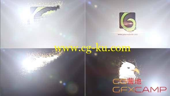 AE模板-闪光粒子Logo动画 Minimal Glitters Logo的图片1