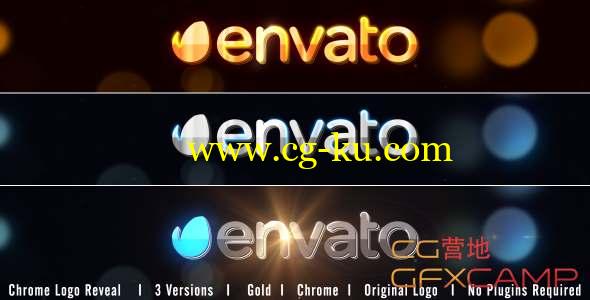 AE模板-梦幻背景质感Logo动画 Chrome Logo Reveal的图片1