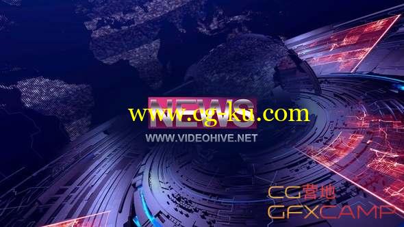 AE模板-三维新闻栏目包装片头 News Intro的图片1