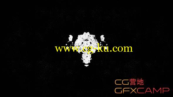 AE模板-水墨晕染恐怖Logo动画 Rorschach Ink Blots - Horror Logo Reveal的图片1