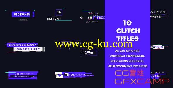 AE模板-科技感文字标题动画 10 Glitch Titles的图片1