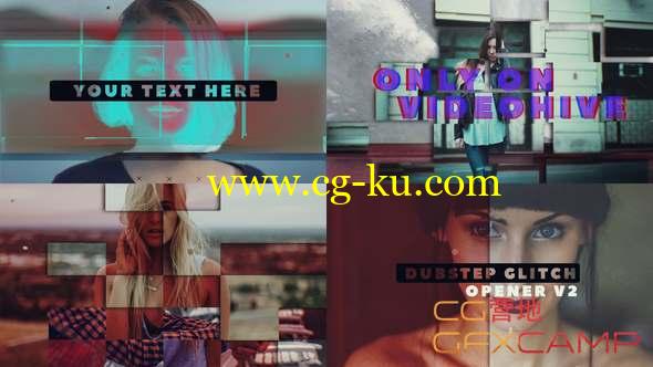 AE模板-画面拼贴动感片头 Dubstep Glitch Opener的图片1