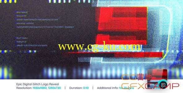 AE模板-科技感大气Logo动画 Epic Digital Glitch Logo Reveal的图片1