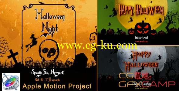Apple Motion模板-万圣节片头动画 Halloween Vintage Openers的图片1