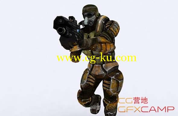 战斗士兵游戏人物3D模型 Cubebrush - 3DRT - Josh Elite Trooper的图片1