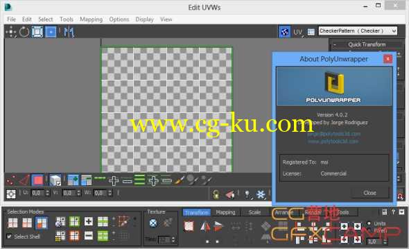 3DS MAX UV贴图修改插件破解版 PolyUnwrapper v4.3.1 for 3ds Max 2010 - 2019的图片1