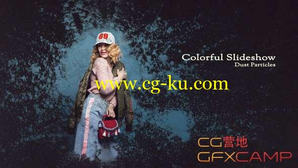 AE模板-粉末遮罩图片开场 Colorful Slideshow - Dust Particles的图片1