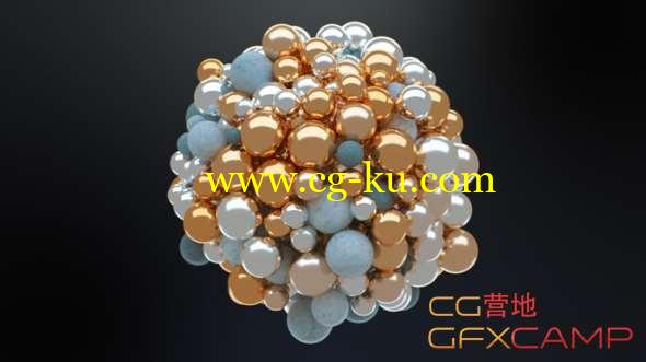 聚拢小球动力学灯光材质C4D教程 Cinema 4D Abstract Spheres的图片1