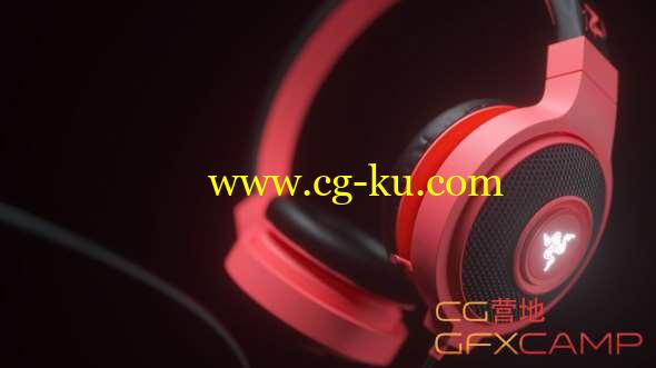 镭射耳机建模材质Octane渲染C4D教程 Cinema 4D - Creating Razer Kraken Headphone using Octane Tutorial的图片1