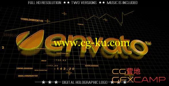 AE模板-金融三维Logo动画 Digital Technology Logo - Finance Economy Intro的图片1