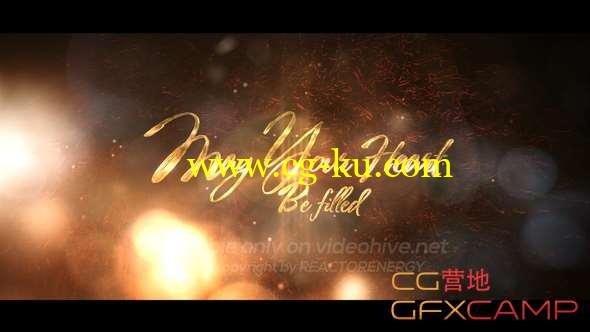 AE模板-金色圣诞节粒子文字动画 Elegant Christmas Greetings的图片1