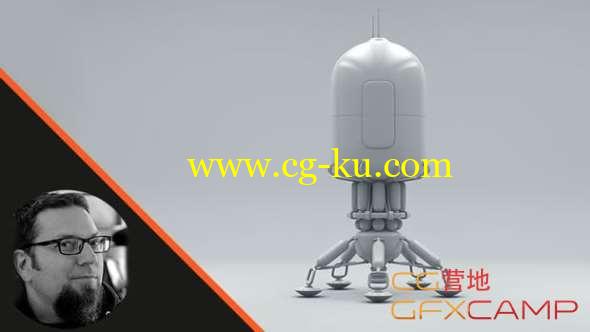 飞船着陆器C4D建模教程 Udemy - Model a Spaceship Lander in Cinema 4D的图片1