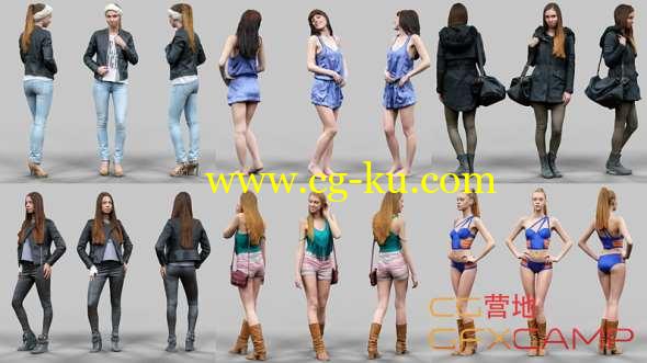女性角色人物3D模型 Cubebrush - 6 Realistic Female Characters Vol.1的图片1