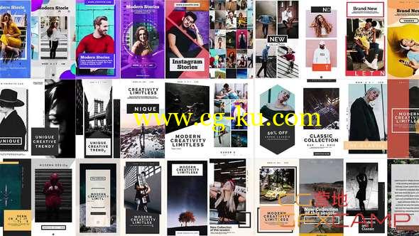 AE模板-INS网络时尚视频宣传包装 instagram Stories V5的图片1