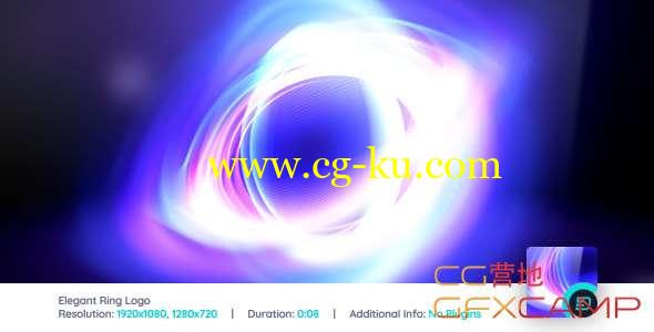 AE模板-优雅环形光线Logo动画 Elegant Ring Logo Reveal的图片1