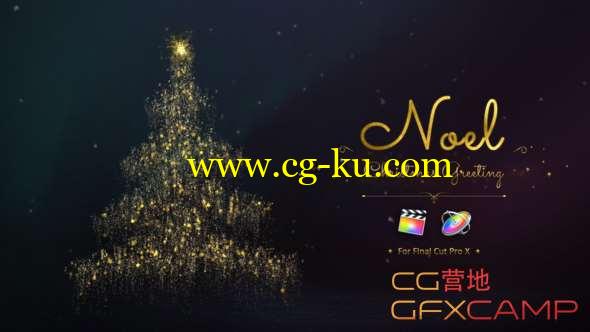 Apple Motion模板-金色圣诞节片头动画 Noel - Christmas Greetings的图片1