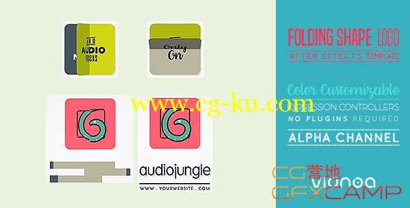 AE模板-图形折叠Logo动画 Folding Shape Logo的图片1