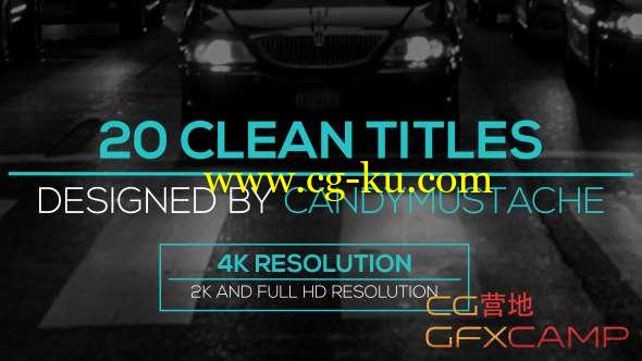 AE模板-20组简洁文字标题动画 Clean Titles Pack的图片1