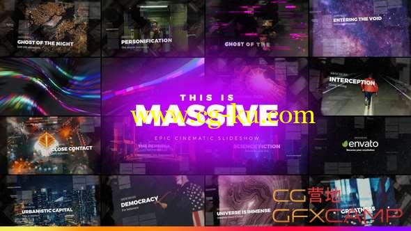AE模板-大气图形遮罩图片开场 Massive - Epic Cinematic Slideshow的图片1