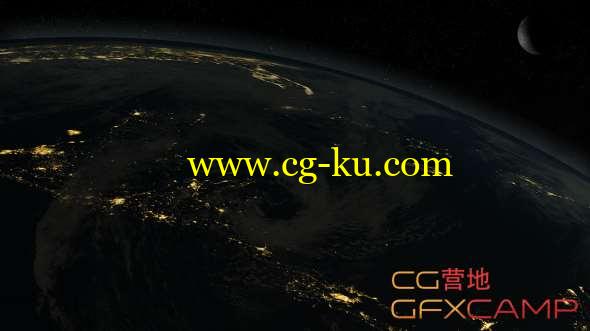 4K夜景三维地球模型C4D动画工具包 Cinema4dtutorial.net - 4K Earth Night Tool Kit的图片1