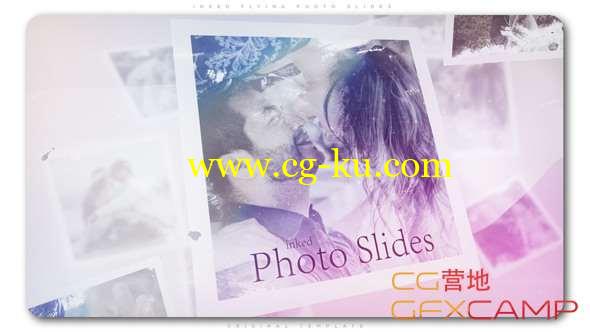 AE模板-水墨遮罩空间感相册照片开场 Inked Flying Photo Slides的图片1