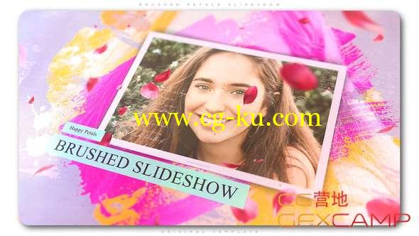 AE模板-甜蜜回忆相册照片开场 Brushed Petals Slideshow的图片1