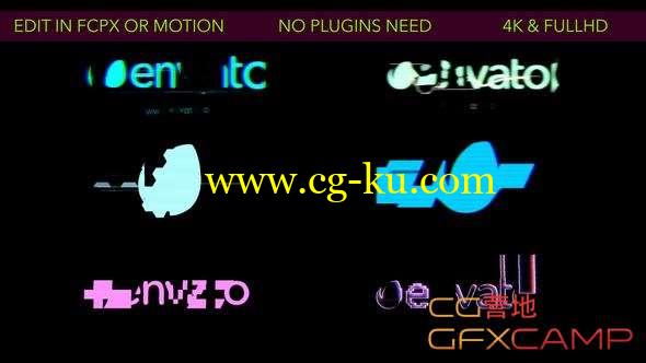 Apple Motion模板-信号损坏Logo动画 Glitch Logos的图片1