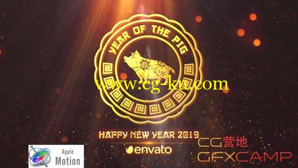 Apple Motion模板-2019新年中国猪年片头动画 Chinese New Year 2019的图片1