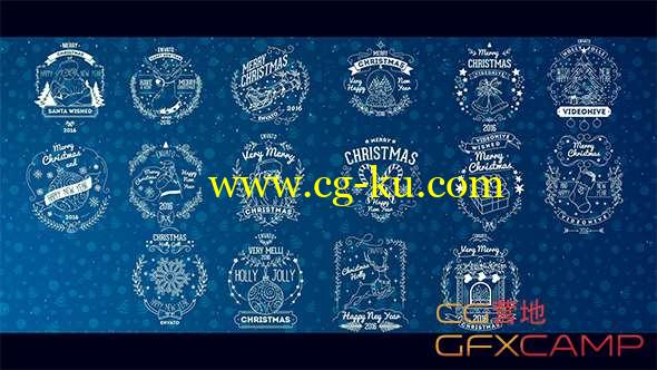 AE模板-圣诞节文字标题 Christmas Badges的图片1