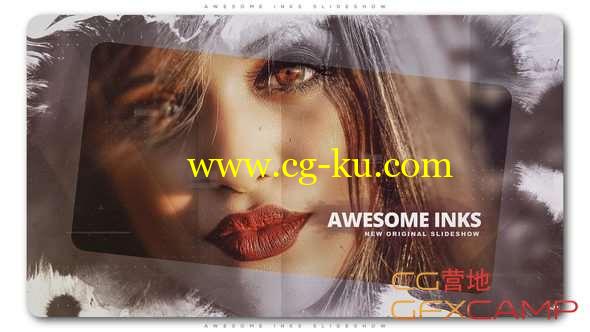 AE模板-水墨遮罩幻灯片开场 Awesome Inks Slideshow的图片1
