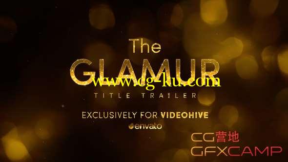 AE模板-金色梦幻朦胧背景颁奖文字标题动画 The Glamur Title Trailer的图片1