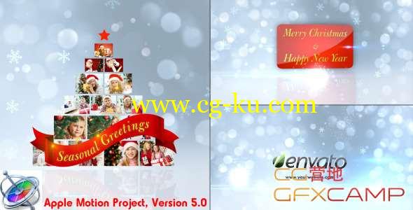 Apple Motion模板-圣诞节相册片头 Christmas Greetings的图片1