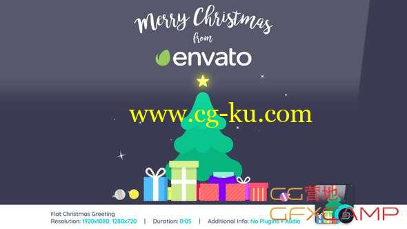 AE模板-扁平化圣诞节MG动画片头 Flat Christmas Greeting的图片1