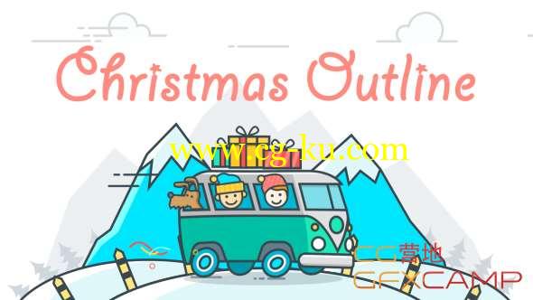 AE模板-圣诞节MG动画片头 Christmas Outline的图片1
